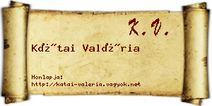 Kátai Valéria névjegykártya
